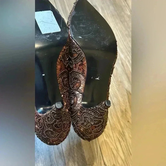 VINTAGE** Caparros  Tan / Brown Sequin - Picture 10 of 11